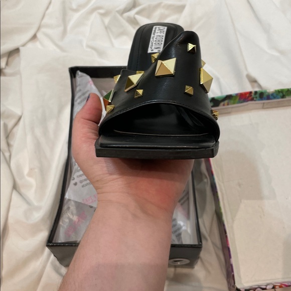 •CAPE ROBBIN• “Popo” Slip-On Square Open Toe High Heel Mules - Black // NIB - Picture 9 of 15